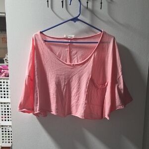 Zenana Outfitters Light Pink Cropped Blouse